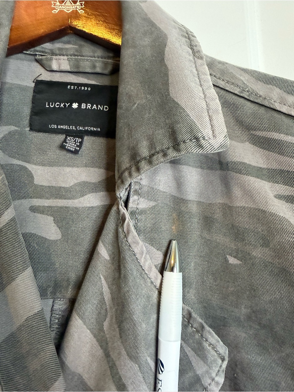Lucky Brand Women's Camo-Printed Cropped Trench Coat Jacket, GUC - Picture 8 of 11